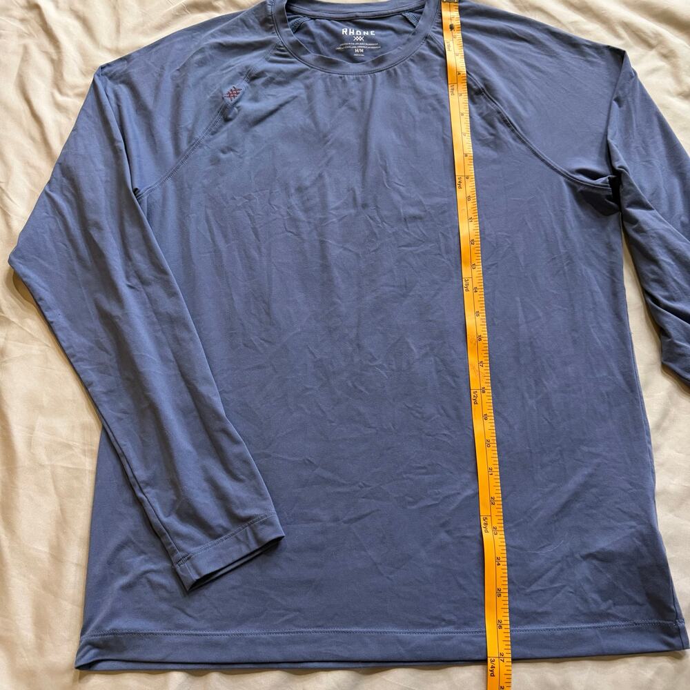 Rhone Men’s Long Sleeve Performance Shirt Blue Athletic Training Top Size M - Picture 7 of 9